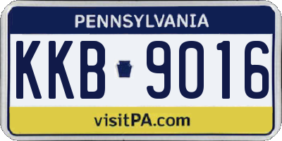 PA license plate KKB9016