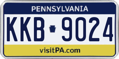 PA license plate KKB9024