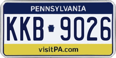 PA license plate KKB9026
