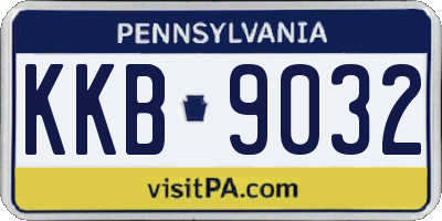 PA license plate KKB9032