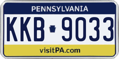 PA license plate KKB9033