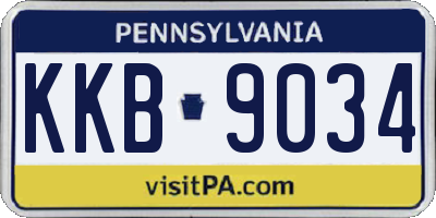 PA license plate KKB9034