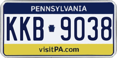 PA license plate KKB9038