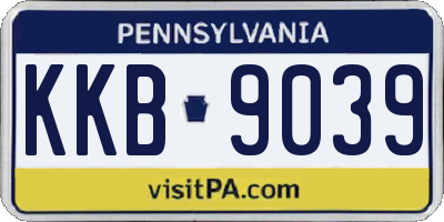 PA license plate KKB9039