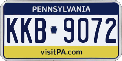 PA license plate KKB9072