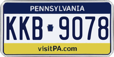 PA license plate KKB9078