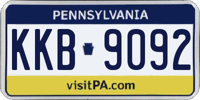 PA license plate KKB9092