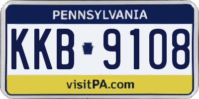 PA license plate KKB9108