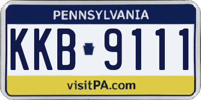 PA license plate KKB9111