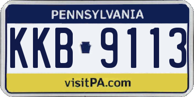 PA license plate KKB9113