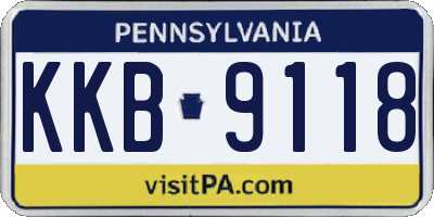 PA license plate KKB9118