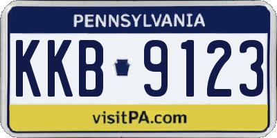 PA license plate KKB9123