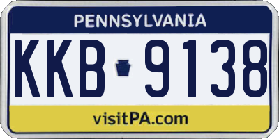 PA license plate KKB9138