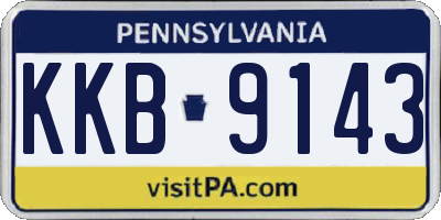 PA license plate KKB9143