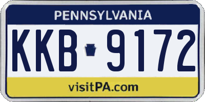 PA license plate KKB9172