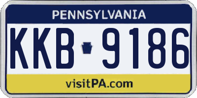 PA license plate KKB9186