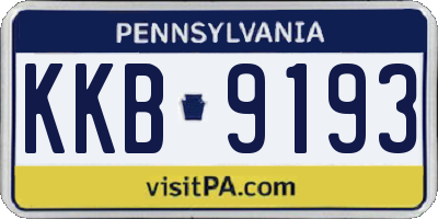 PA license plate KKB9193