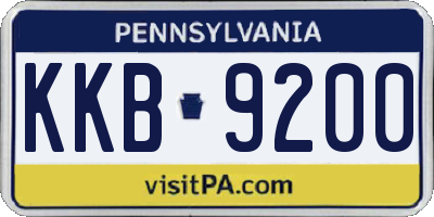 PA license plate KKB9200