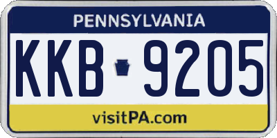 PA license plate KKB9205