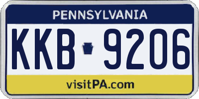 PA license plate KKB9206