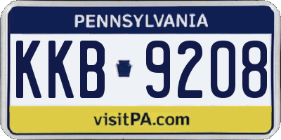 PA license plate KKB9208