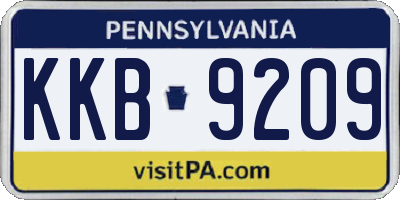 PA license plate KKB9209