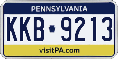 PA license plate KKB9213