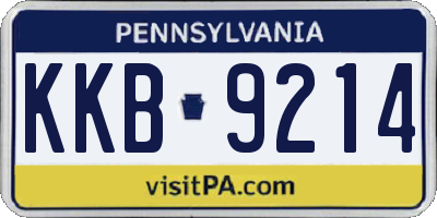 PA license plate KKB9214