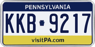 PA license plate KKB9217