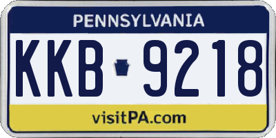 PA license plate KKB9218