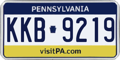 PA license plate KKB9219