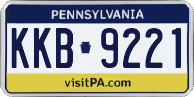 PA license plate KKB9221