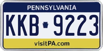 PA license plate KKB9223