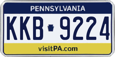 PA license plate KKB9224
