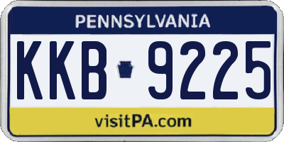 PA license plate KKB9225