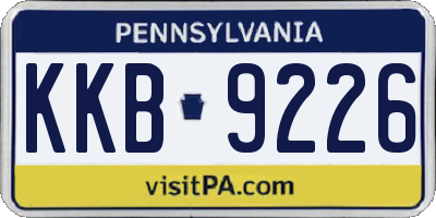 PA license plate KKB9226