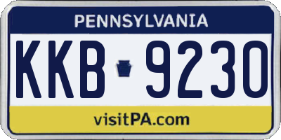PA license plate KKB9230