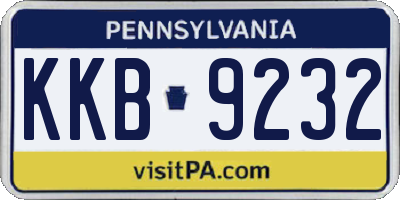 PA license plate KKB9232