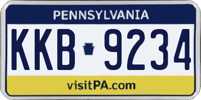 PA license plate KKB9234