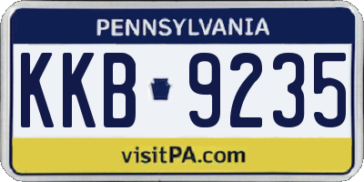 PA license plate KKB9235