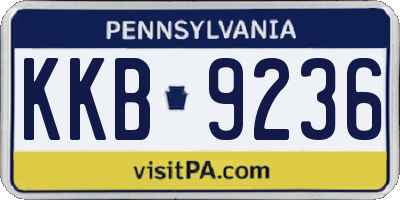 PA license plate KKB9236