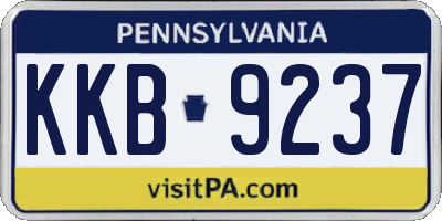 PA license plate KKB9237