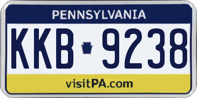 PA license plate KKB9238
