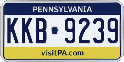 PA license plate KKB9239