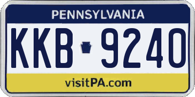 PA license plate KKB9240