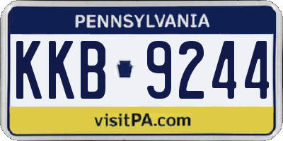 PA license plate KKB9244