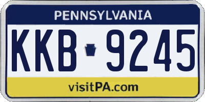 PA license plate KKB9245