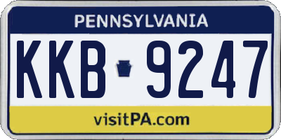 PA license plate KKB9247