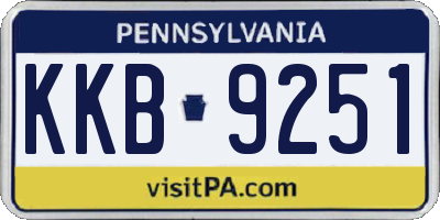 PA license plate KKB9251