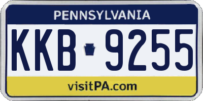 PA license plate KKB9255